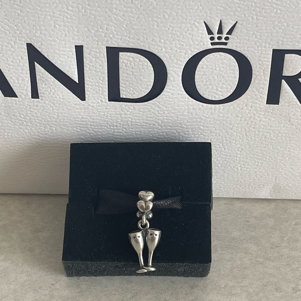 Pandora Wedding Champagne Flutes Charm